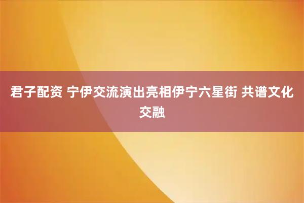 君子配资 宁伊交流演出亮相伊宁六星街 共谱文化交融