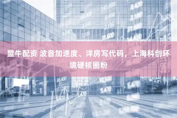 盟牛配资 波音加速度、洋房写代码，上海科创环境硬核圈粉